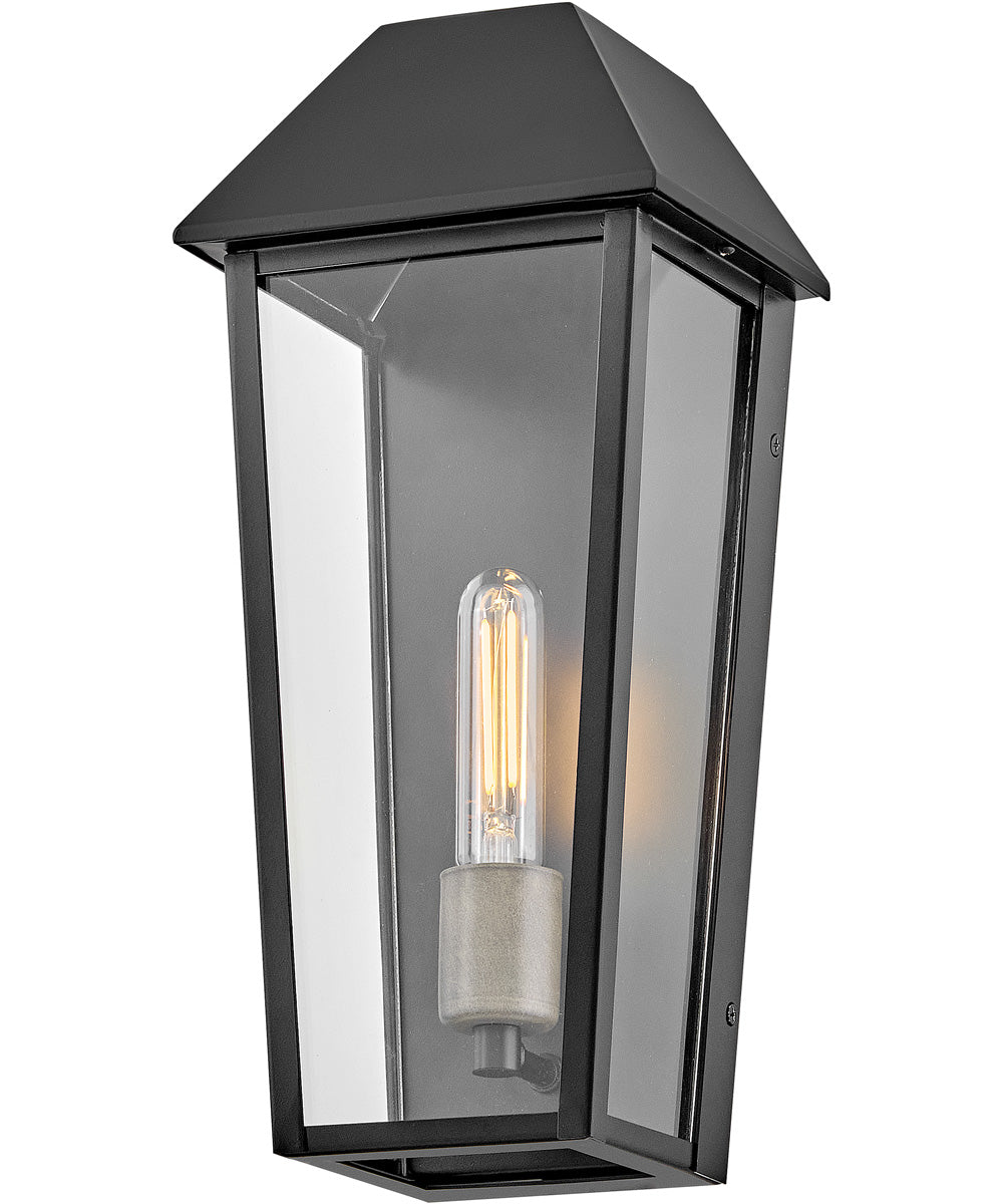 Maclin 1-Light Medium Wall Mount Lantern in Black