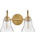Vera 2-Light Small Two Light Vanity in Lacquered Brass