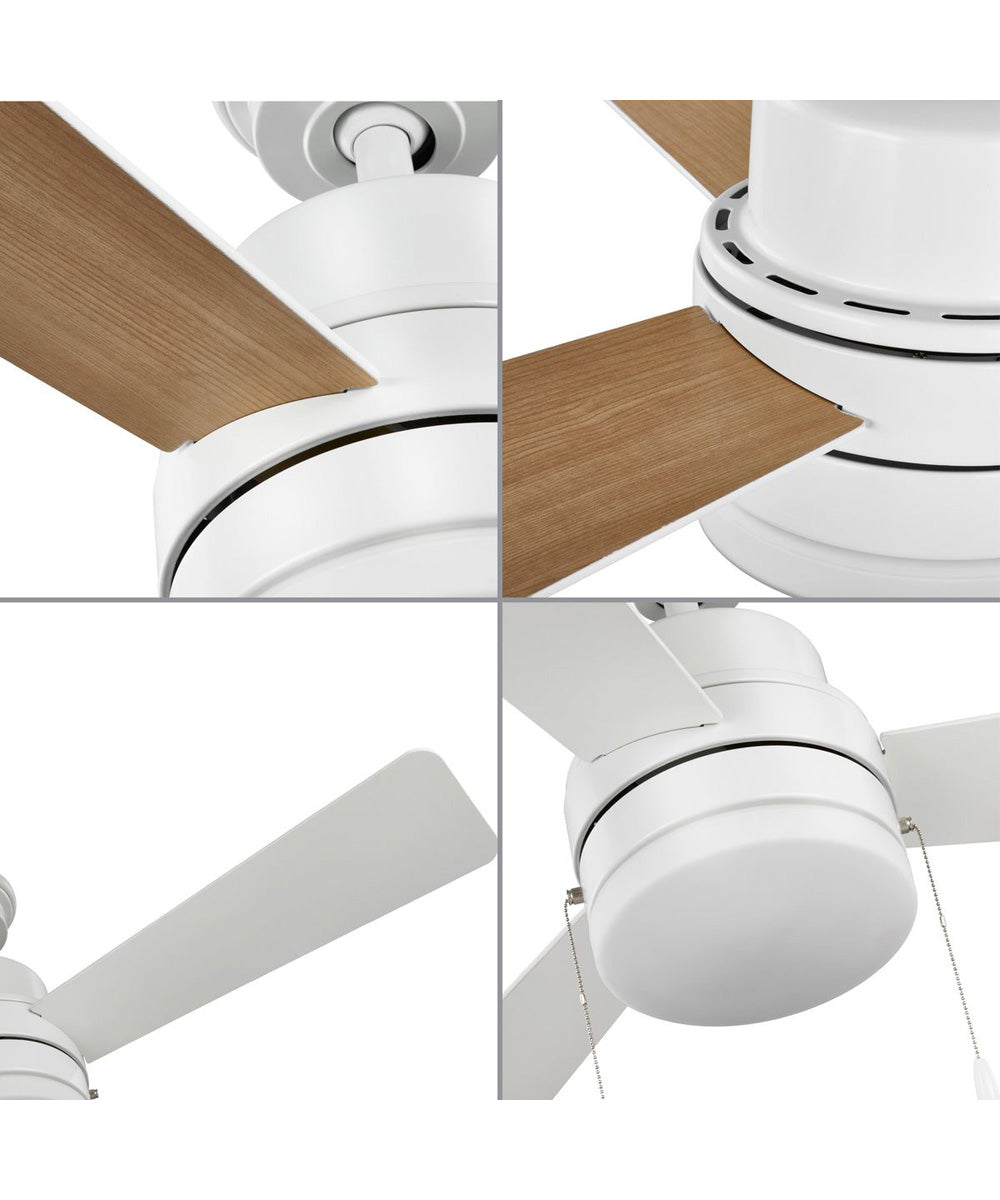 Trevina V 52" 3-Blade Indoor Ceiling Fan with Light Kit White Opal Shade Satin White
