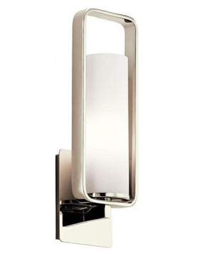 6"w City Loft 1-Light Wall Sconce Polished Nickel Finish with Etched White Opal Glass Shade
