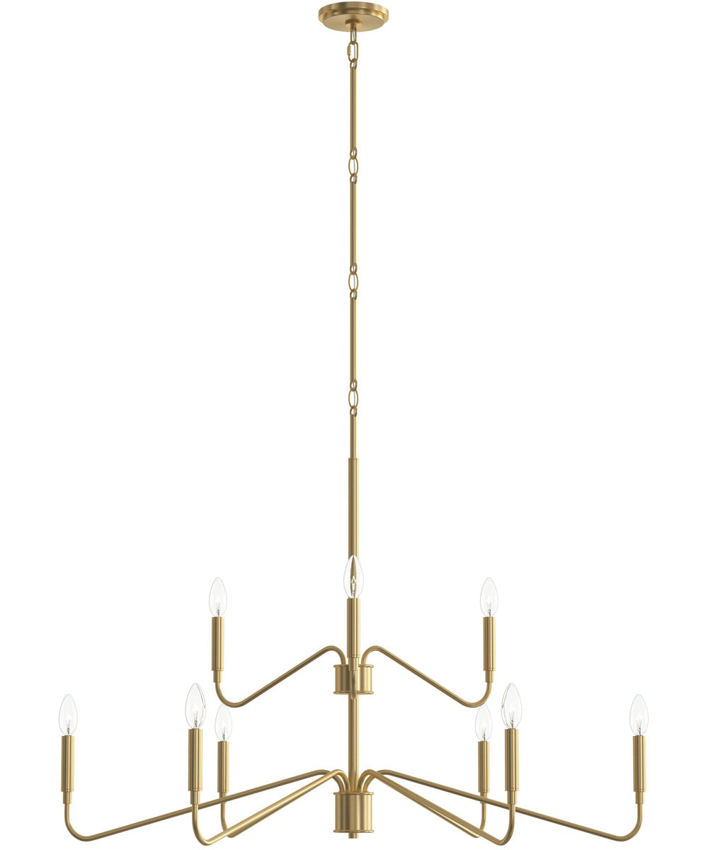 Pilar Two-Tier 9-Light Chandelier Brushed Gold