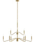 Pilar Two-Tier 9-Light Chandelier Brushed Gold