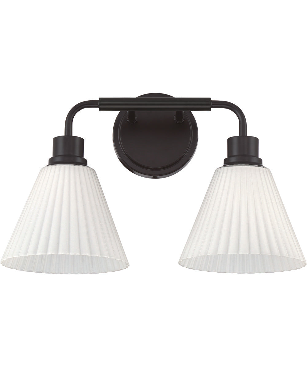 Pleated II 2-Light Lighting Flat Black