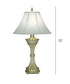 32"H 3-Way Table Lamp Satin Brass White Antique
