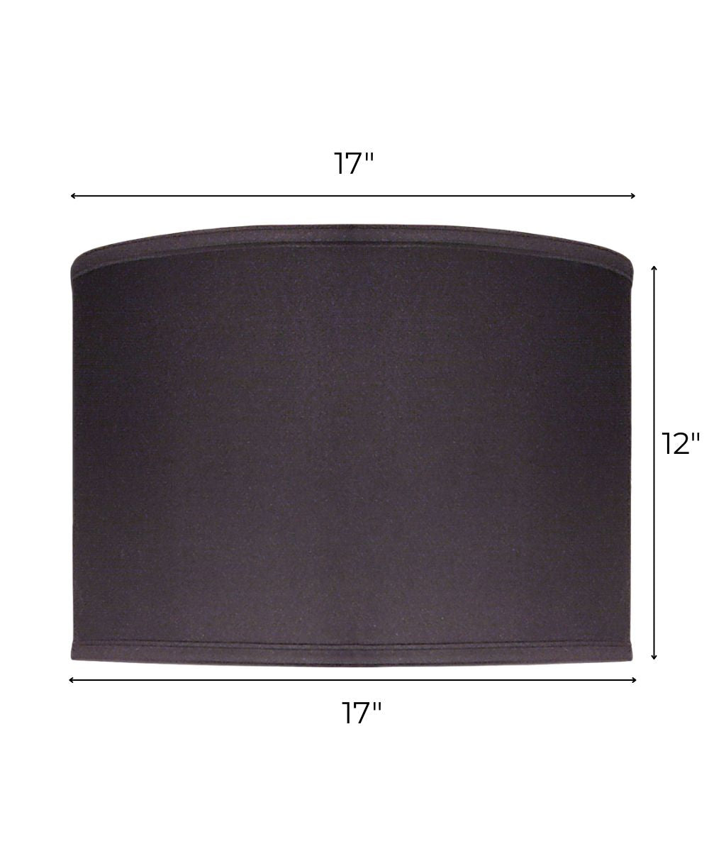 17x17x12 Black Butcher Linen Drum Hardback Lampshade