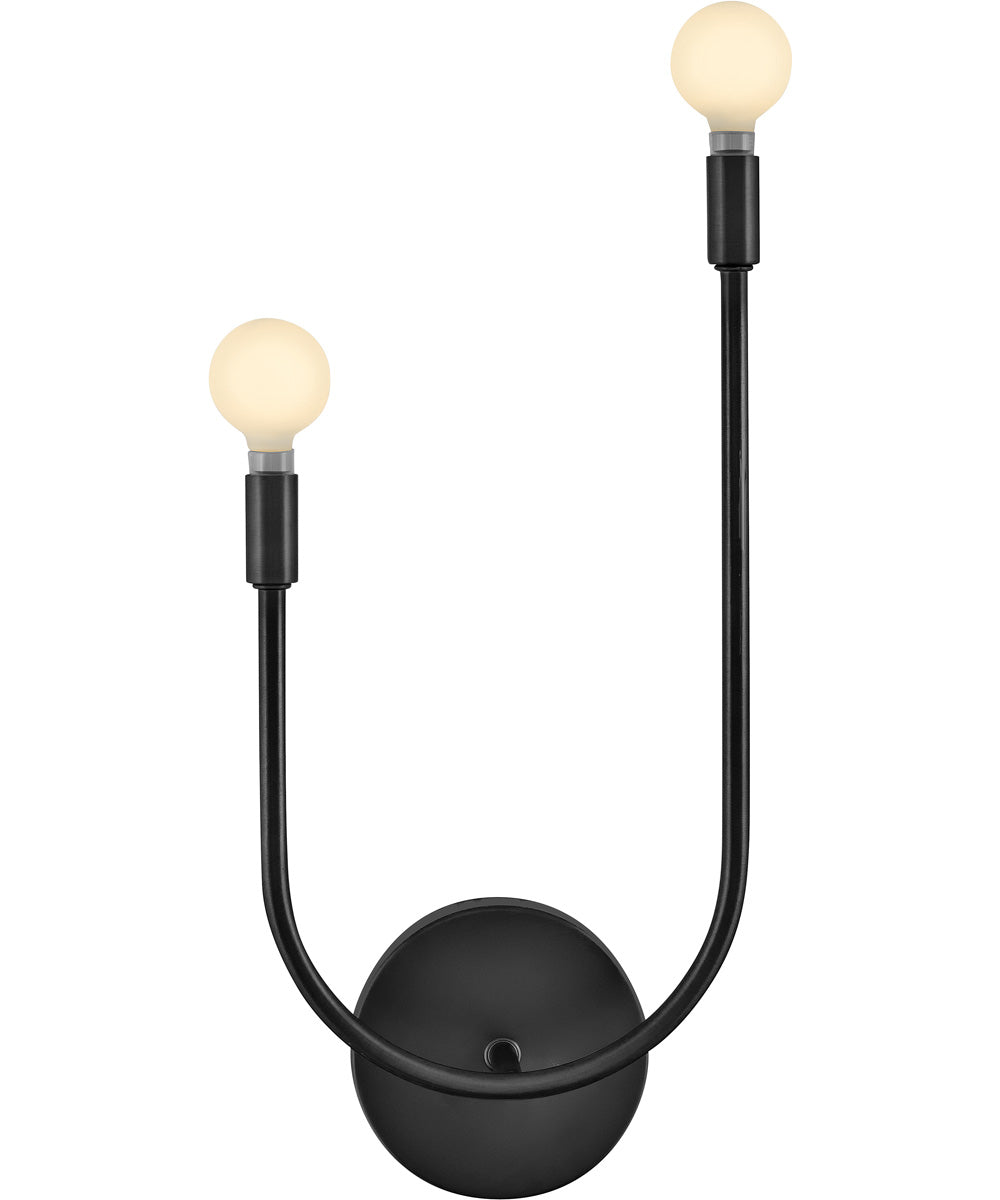 Cora 2-Light Large Two Light Sconce in Black