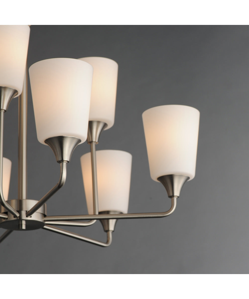 Hudson 9-Light Chandelier Satin Nickel