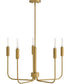 Austen 5-Light Medium Single Tier in Lacquered Brass