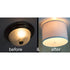 14"W Moderne Flush Mount Conversion Kit  White Fabric Drum Lampshade
