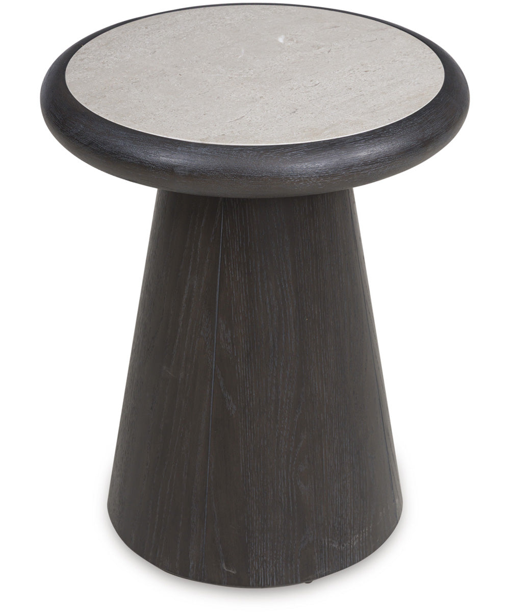 Bracken Round End Table French Black