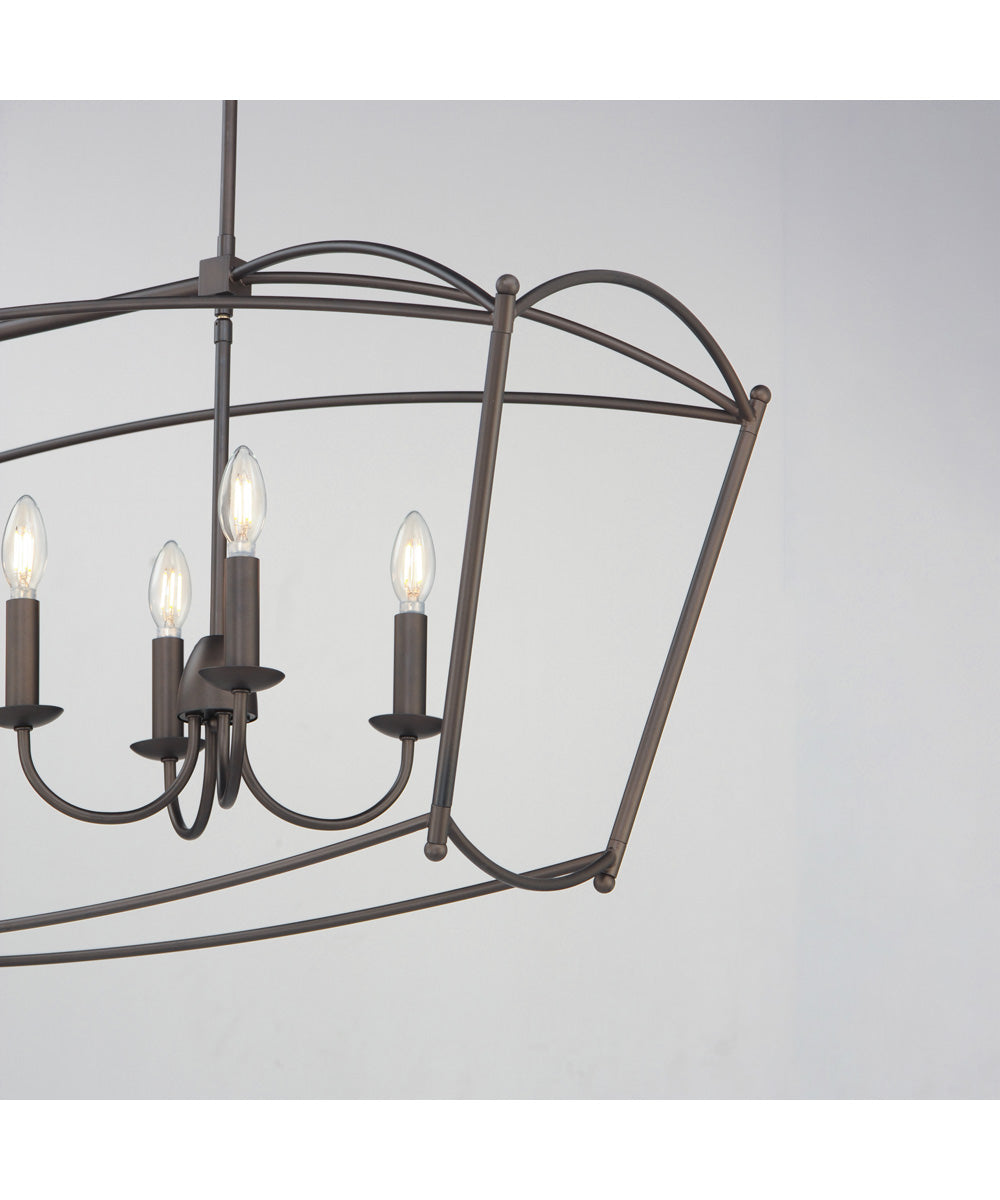 Plumette 8-Light Linear Pendant Chestnut Bronze