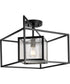 Navarre 1-Light Seeded Glass Indoor/Outdoor Close-to-Ceiling Light Matte Black