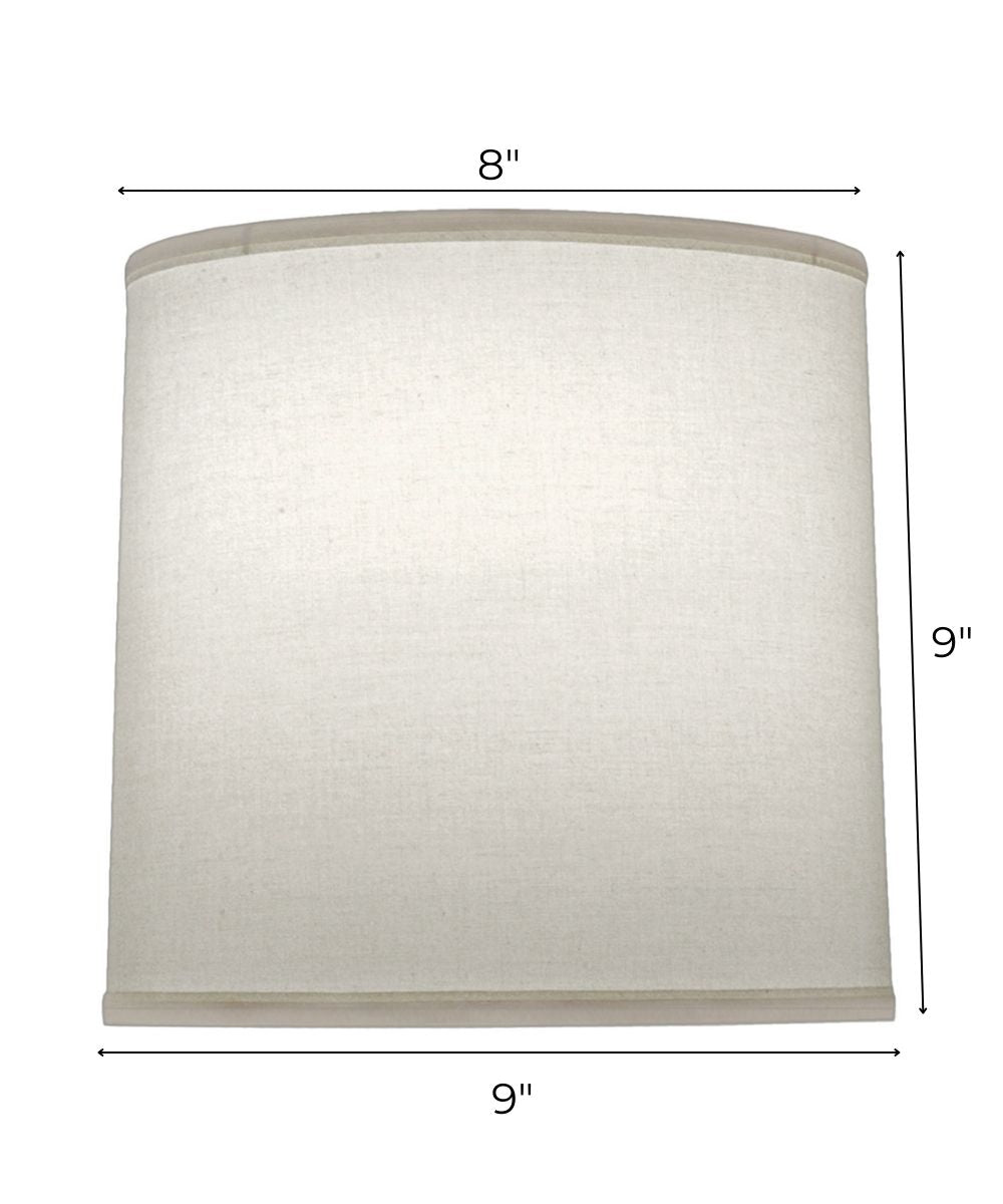 8x9x9 Natural Butcher Linen Deep Drum Hardback Lampshade
