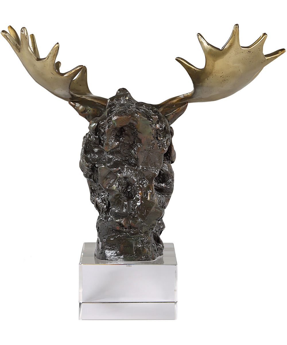 Moose Bust Bronze Sculpture