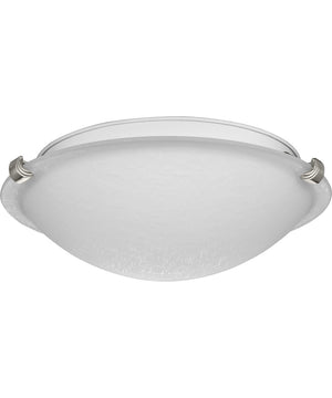 Linen Dome 12-1/4" 2-Light Transitional Etched Linen Glass Flush-Mount Light Brushed Nickel