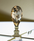Swarovski Crystal Large Champagne Teardrops Polished Brass Lamp Finial 2.75"h
