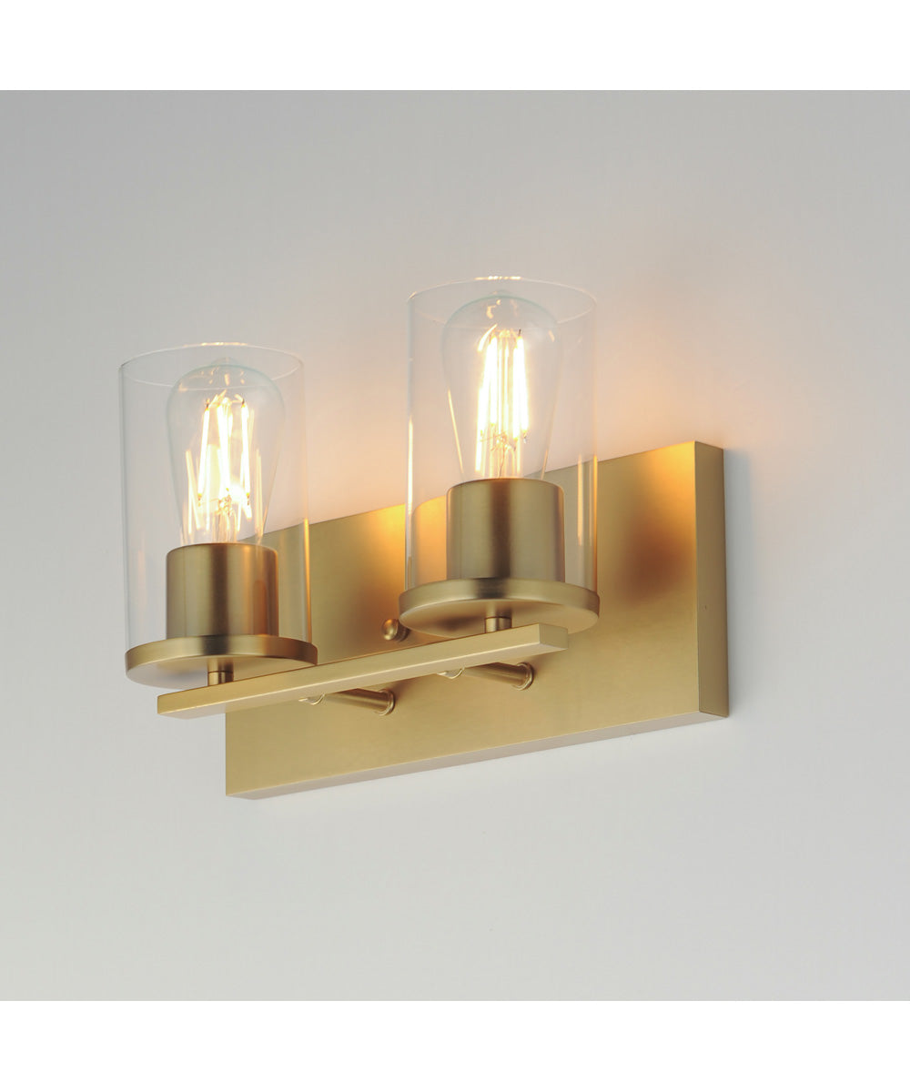 Lateral 2-Light Bath Vanity Satin Brass