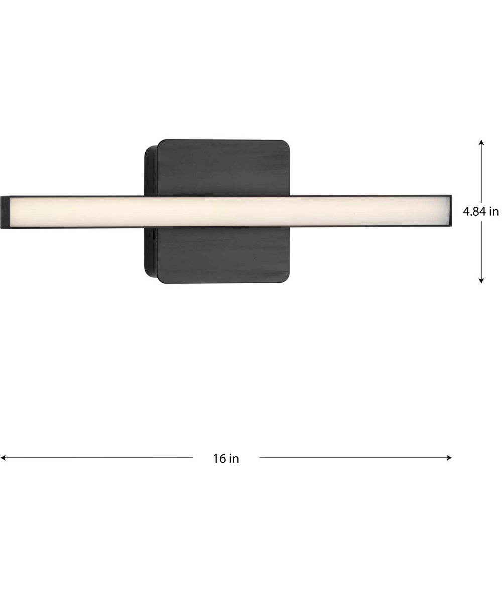 Phase 4 16 in. Small Modern Integrated 3CCT Integrated LED Linear Vanity Light Matte Black