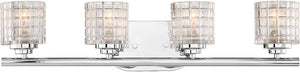 25"W Votive 4-Light Vanity & Wall Polished Nickel