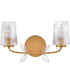 Aliso 2-Light Small Two Light Vanity in Distressed Brass