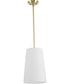 Clarion 1-Light Etched White Pendant P500430 Satin Brass