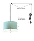 2 Light Swag Plug-In Pendant 14"w Island Paradise Blue with Diffuser, Black Cord