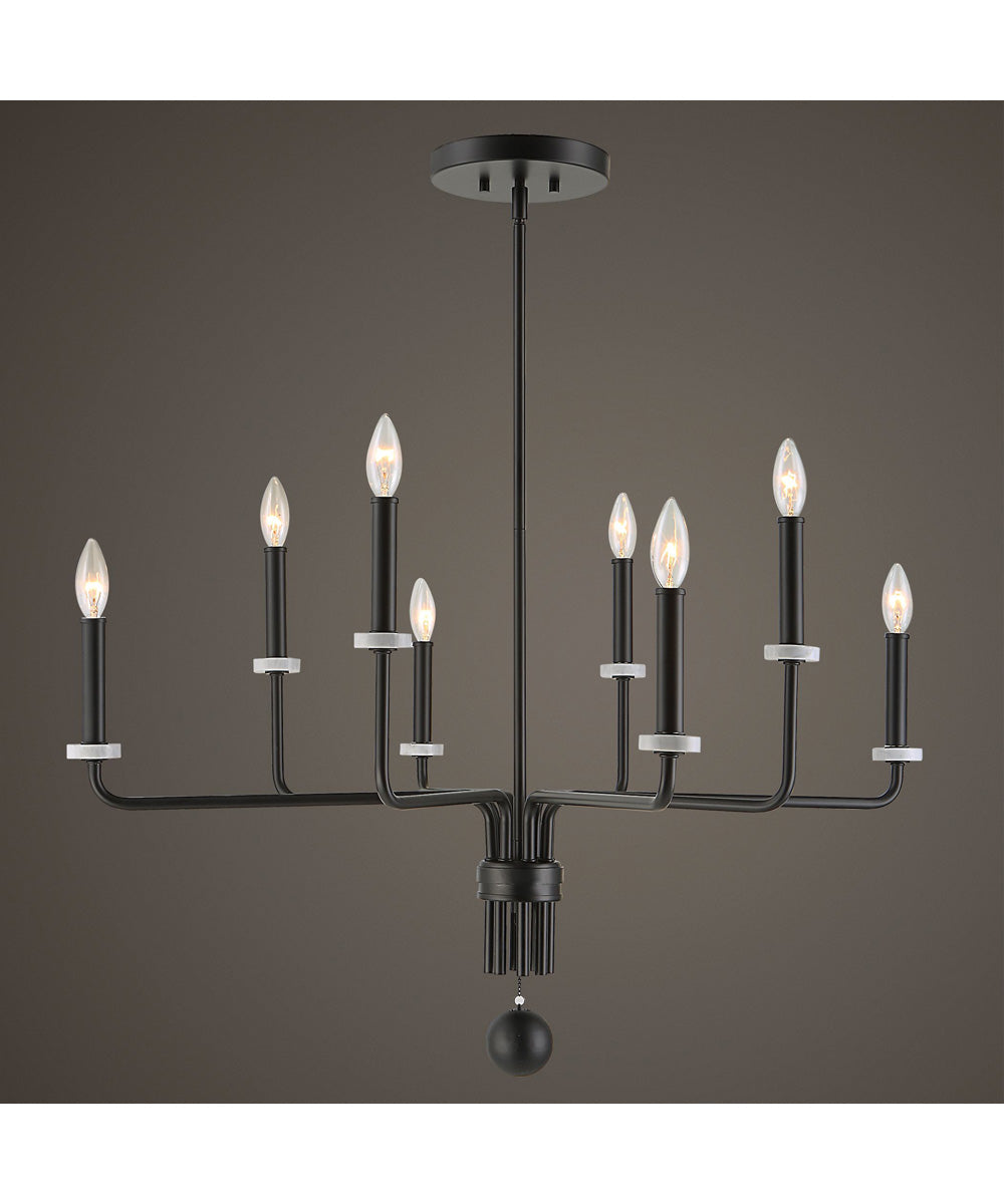 Ebony Elegance 8 Light Chandelier