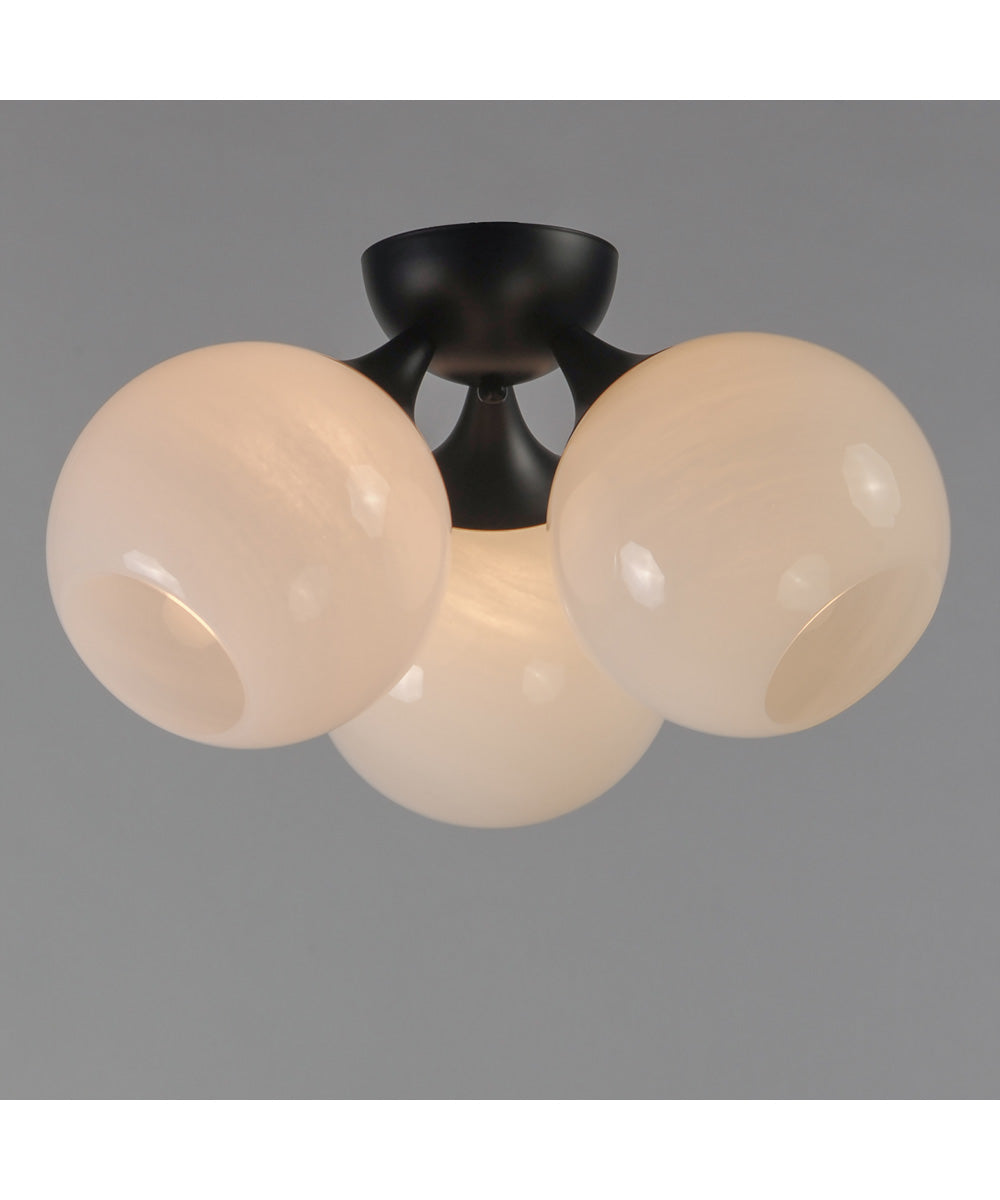 Neve 3-Light Semi Flush Black