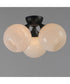 Neve 3-Light Semi Flush Black