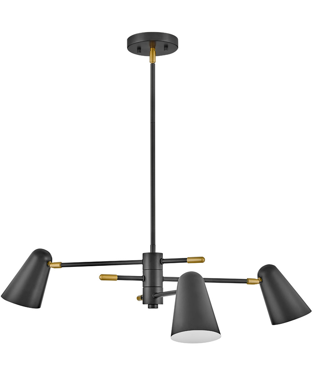 Birdie 3-Light Medium Convertible Mobile Single Tier Chandelier in Black
