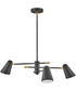 Birdie 3-Light Medium Convertible Mobile Single Tier Chandelier in Black
