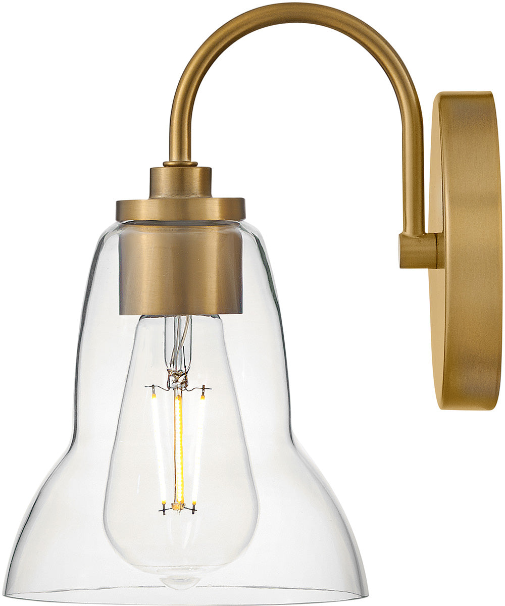 Vera 1-Light Small Single Light Vanity in Lacquered Brass