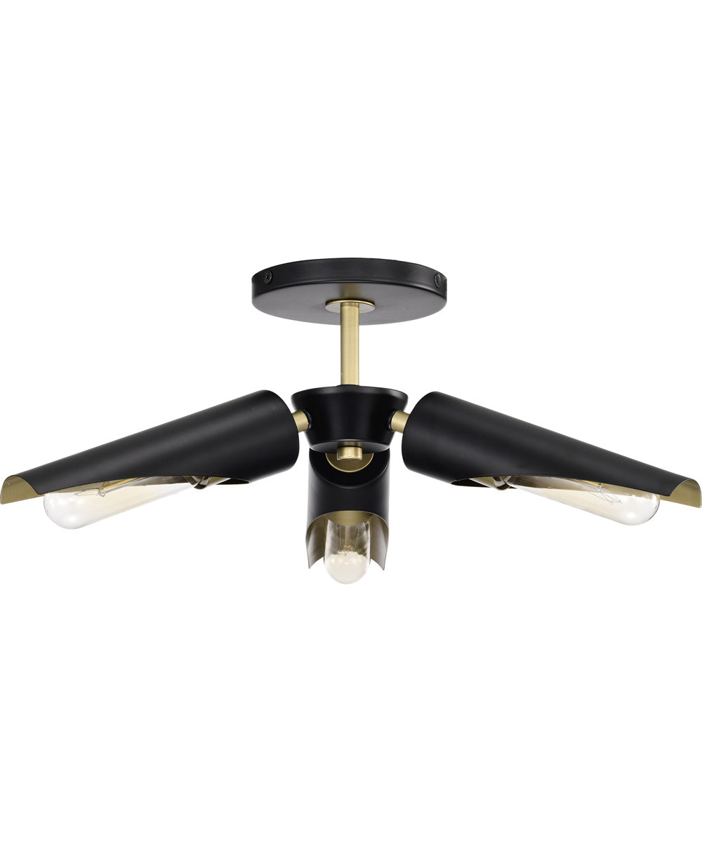 Marc 3-Light Close-to-Ceiling Matte Black