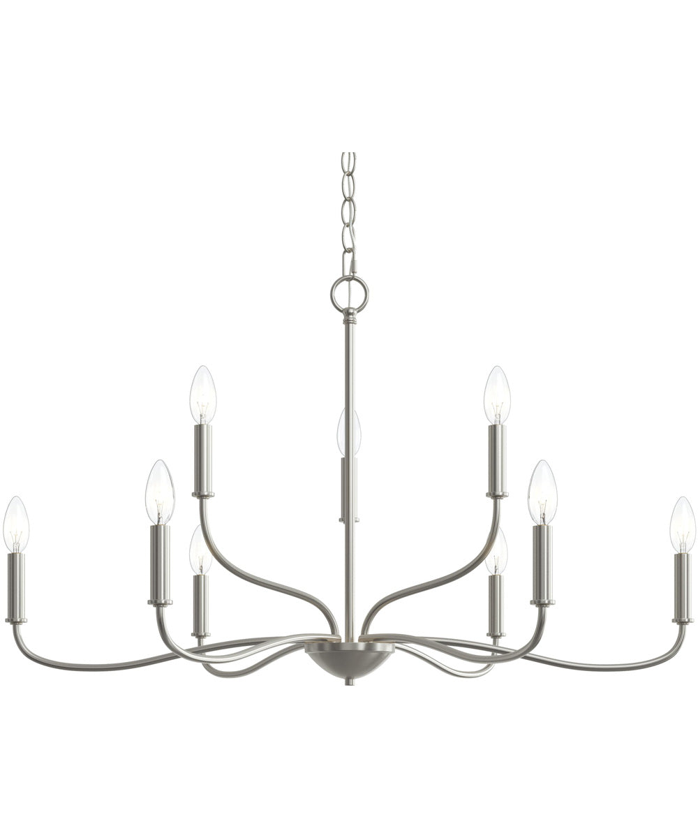 Ilia 9-Light Two-Tier Chandelier Brushed Nickel