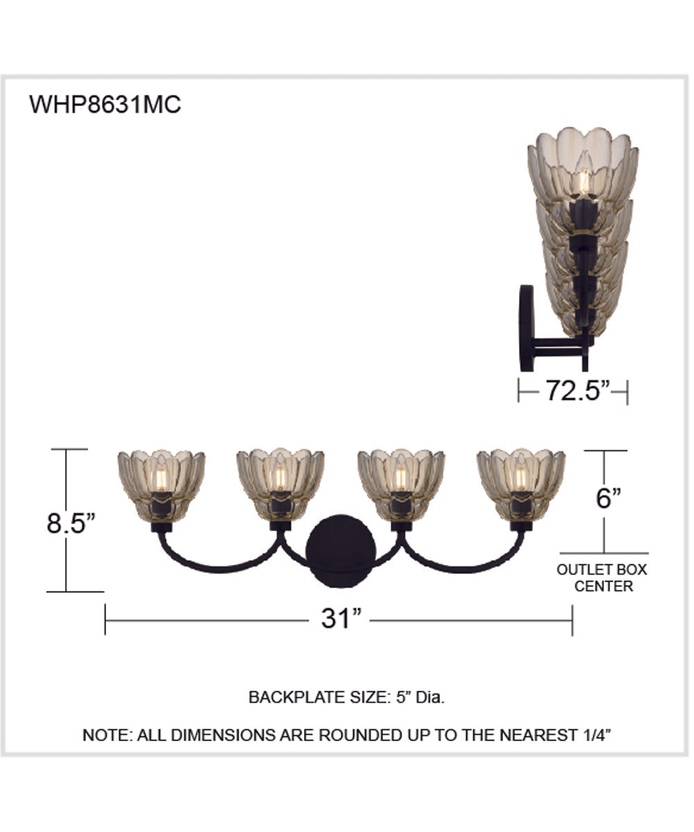 Whitecap 4-light Bath Light Mottled Cocoa