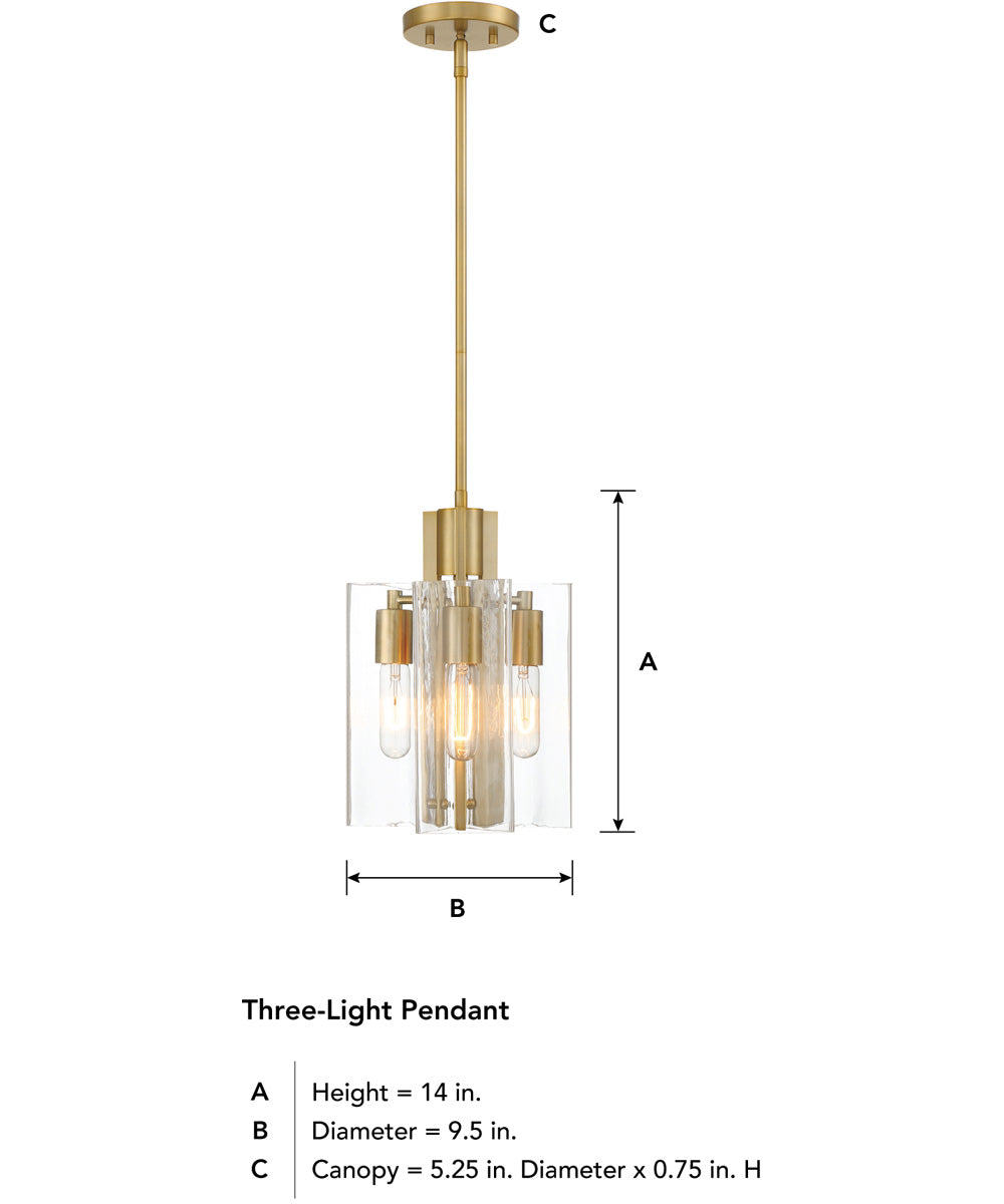 Latitude 3 Light Pendant Brushed Gold