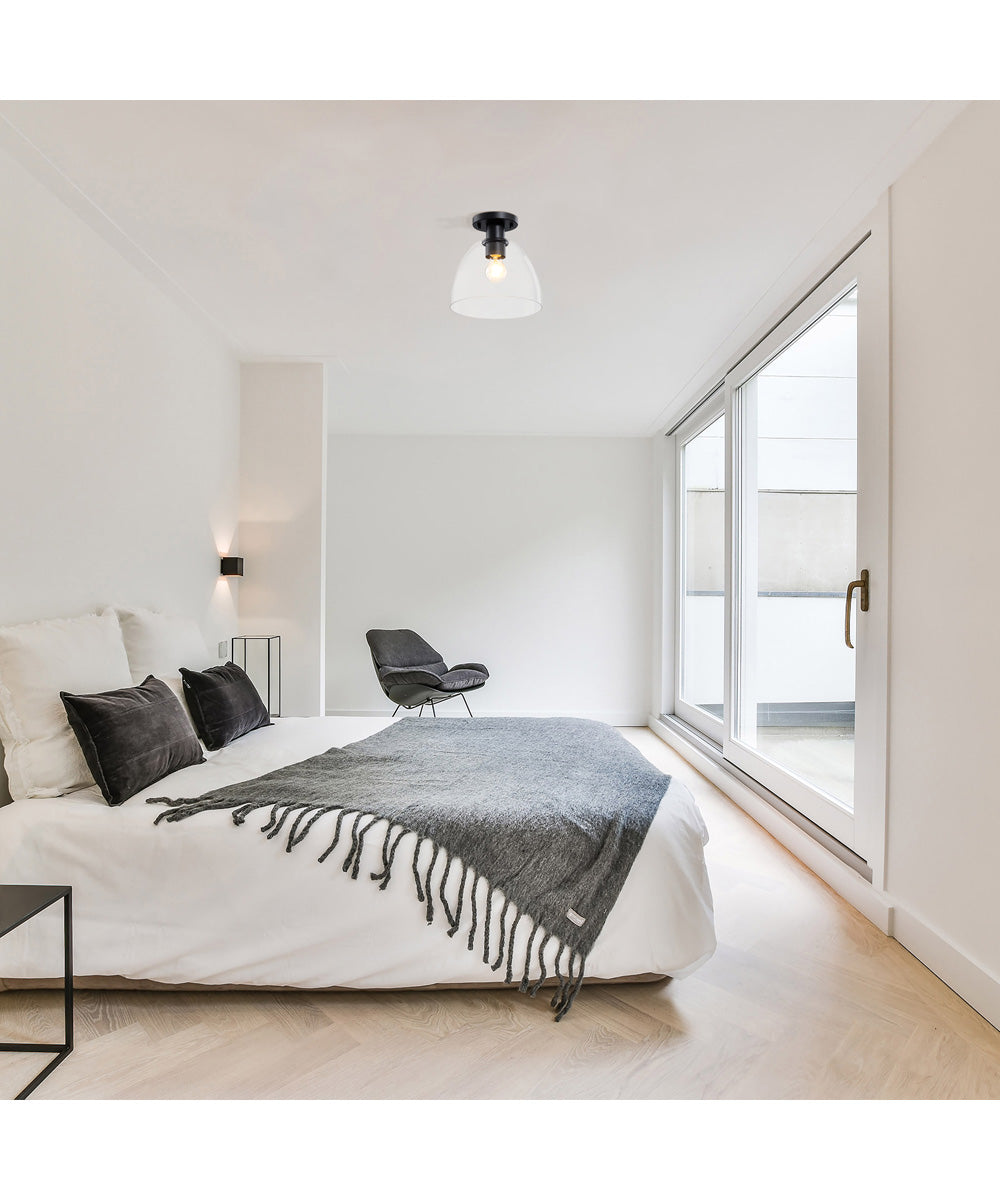 Indigo 1 Light Semi Flush Mount Matte Black