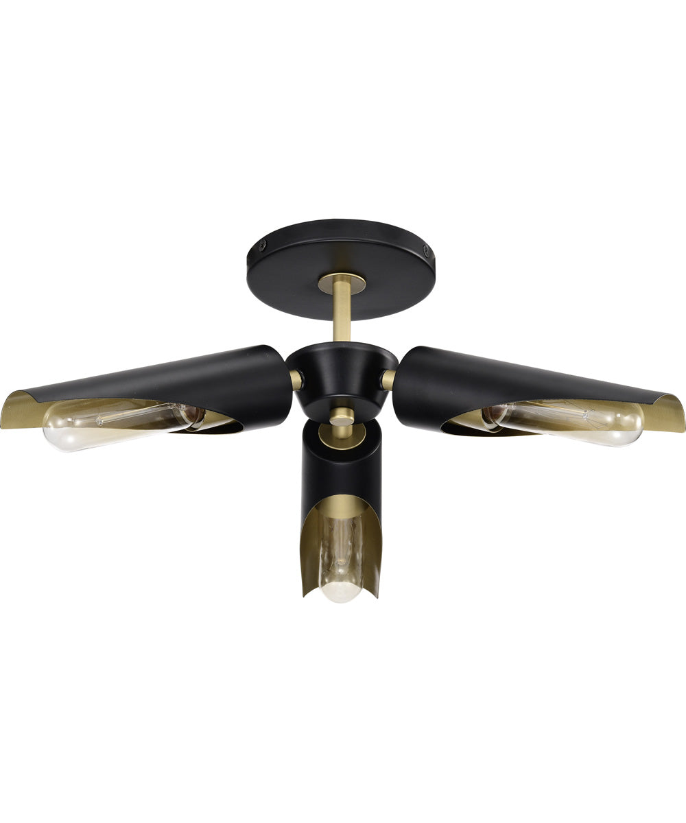 Marc 3-Light Close-to-Ceiling Matte Black