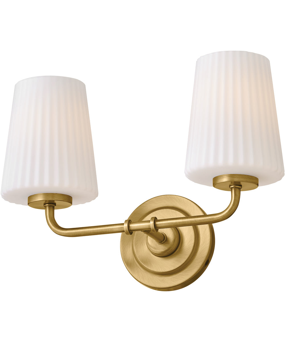 McKenna 2-Light Small Two Light Vanity in Lacquered Brass