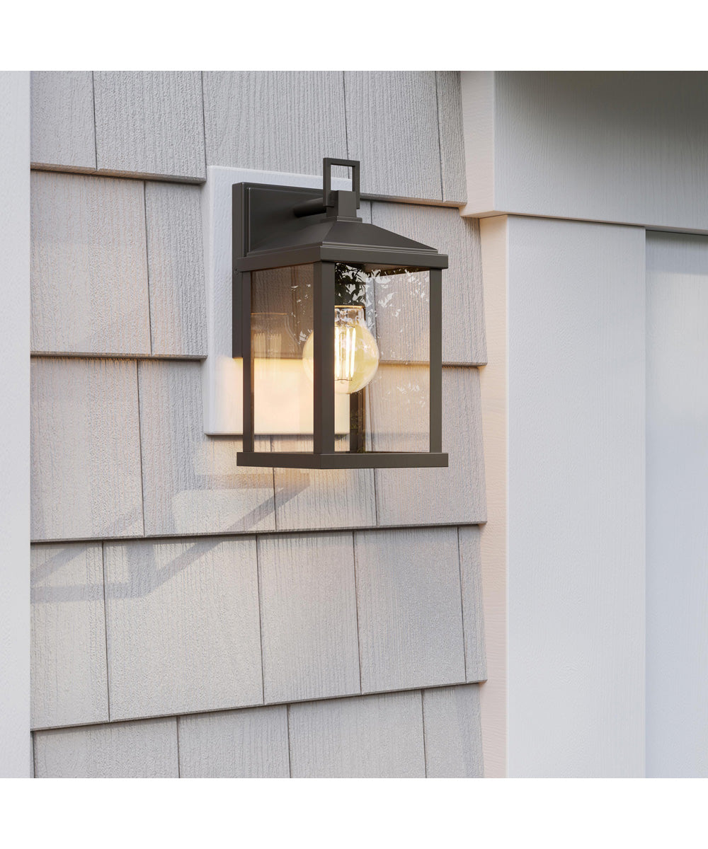 Cantley Small Outdoor Wall Lantern with Clear Glass Panels Antique Bronze