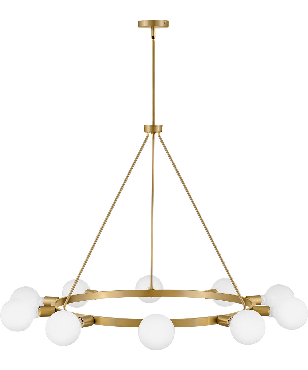 Orla 10-Light Large Single Tier Chandelier in Lacquered Brass