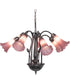 24" Wide Lavender Tiffany Pond Lily 7 Light Chandelier