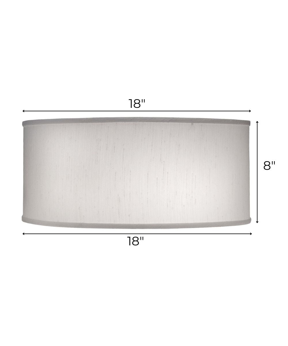18x18x8 Global White Shallow Drum Hardback Lampshade