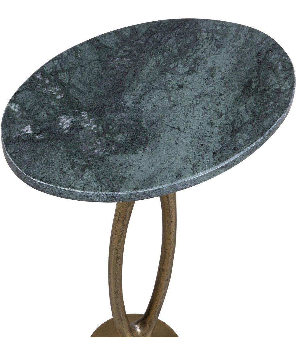 Accent Table in Antique Brass and Emerald Green Marble