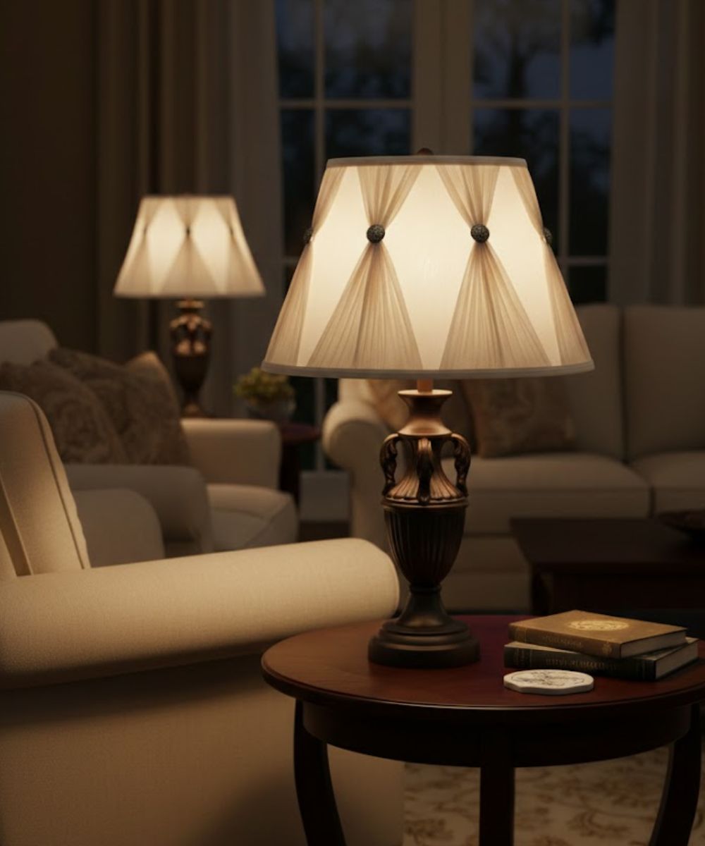 11x18x12 Ivory Shadow/Champagne Gathered Pleat and Whisper Pleats Boillotte Softback Lampshade