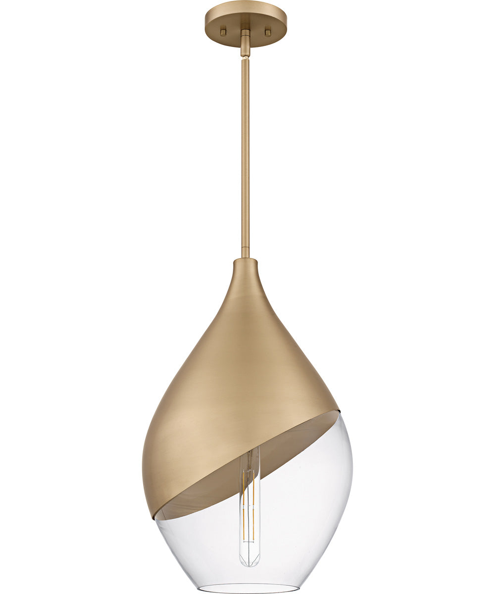 Drover 1-Light 12"W Bronze Gold Pendant Ceiling Light