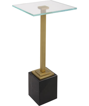 Martini Table in Brushed Brass with Black Marble