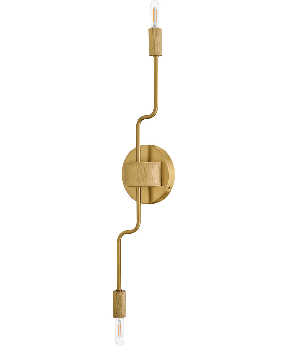 Austen 2-Light Medium Two Light Sconce in Lacquered Brass