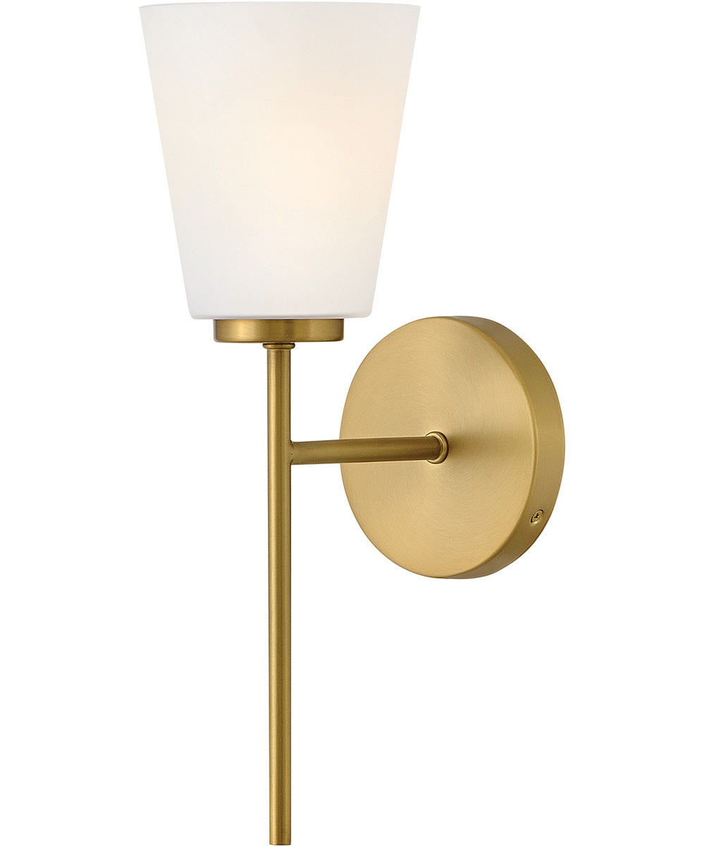 Bri 1-Light Medium Single Light Vanity in Lacquered Brass