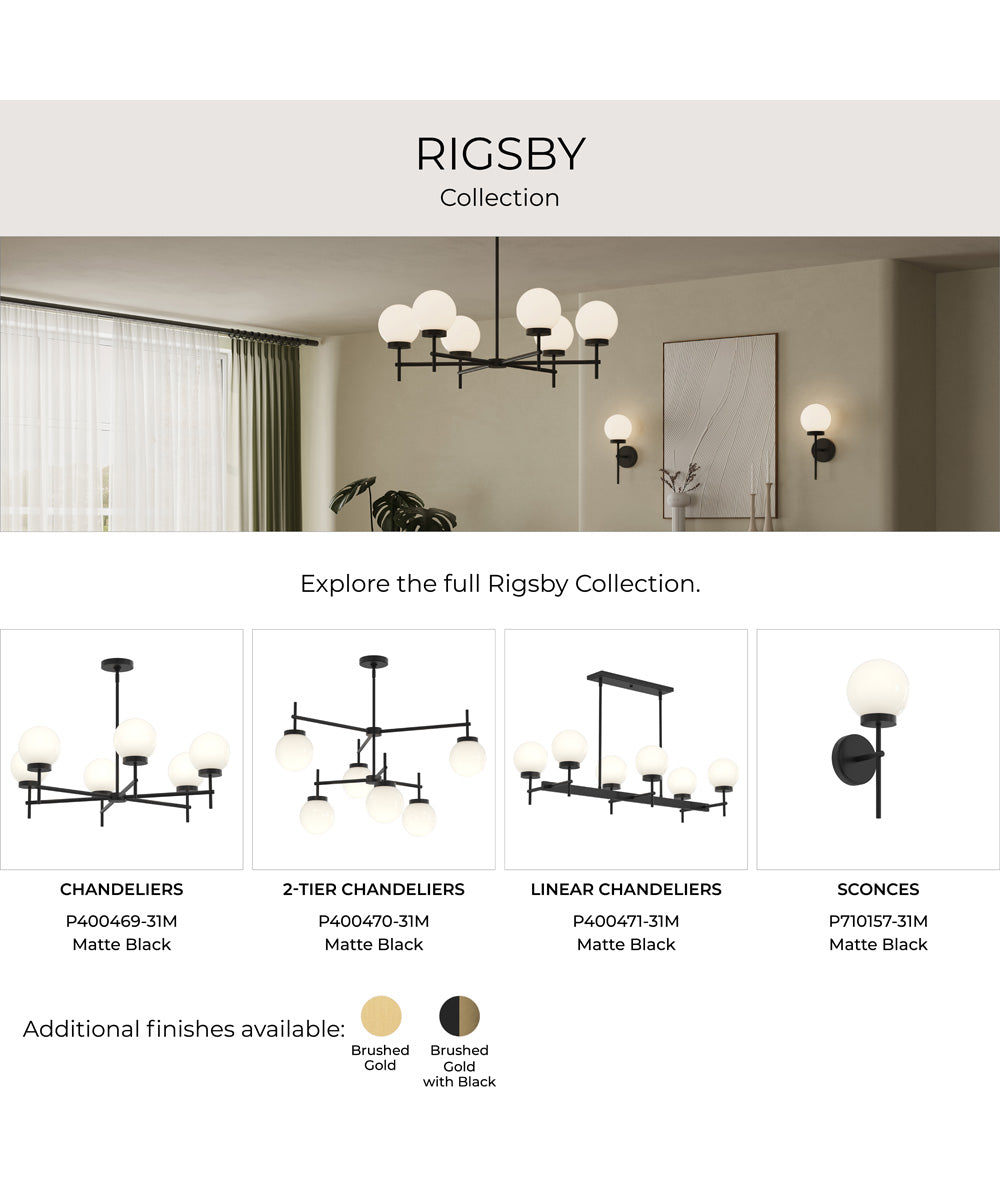 Rigsby 6-Light Linear Chandelier Matte Black
